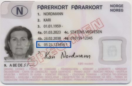 Førerkortnummer på EU-førerkort